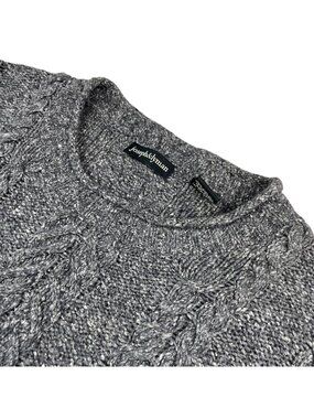 Joseph & Lyman Men’s Chunky Cable-Knit Crewneck Pullover Sweater Gray • XL